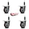 Service Caster 4'' Maroon Poly Swivel 1'' Expanding Stem Caster Set Total Lock Brake, 4PK SCC-EXTTL20S414-PPUB-MRN-1-4 - alternate 4